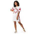 Oh Canada T-shirt Dress | Canadian Flag Dress | Canadian Flag Sleeves T-shirt Dress Jolly & Goode