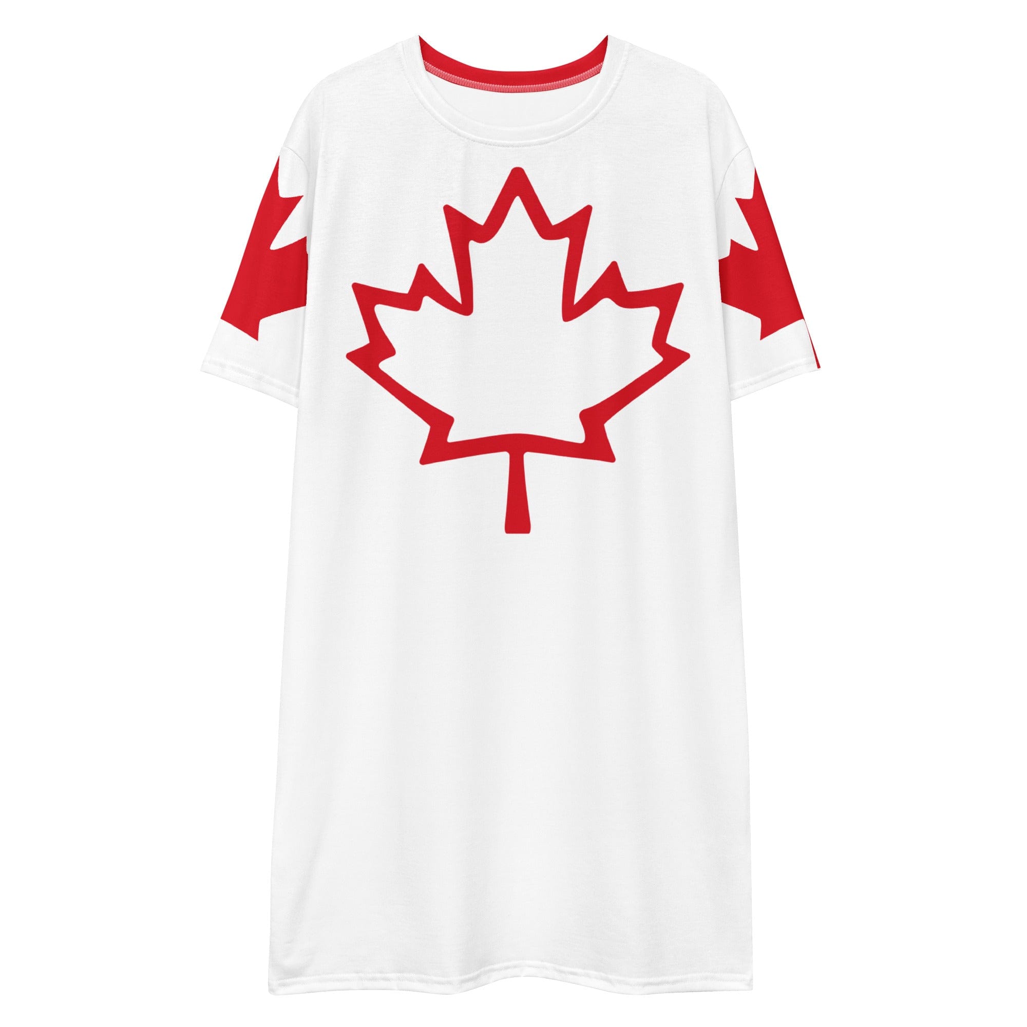Oh Canada T-shirt Dress | Canadian Flag Dress | Canadian Flag Sleeves.