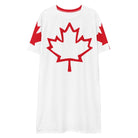 Oh Canada T-shirt Dress | Canadian Flag Dress | Canadian Flag Sleeves T-shirt Dress Jolly & Goode