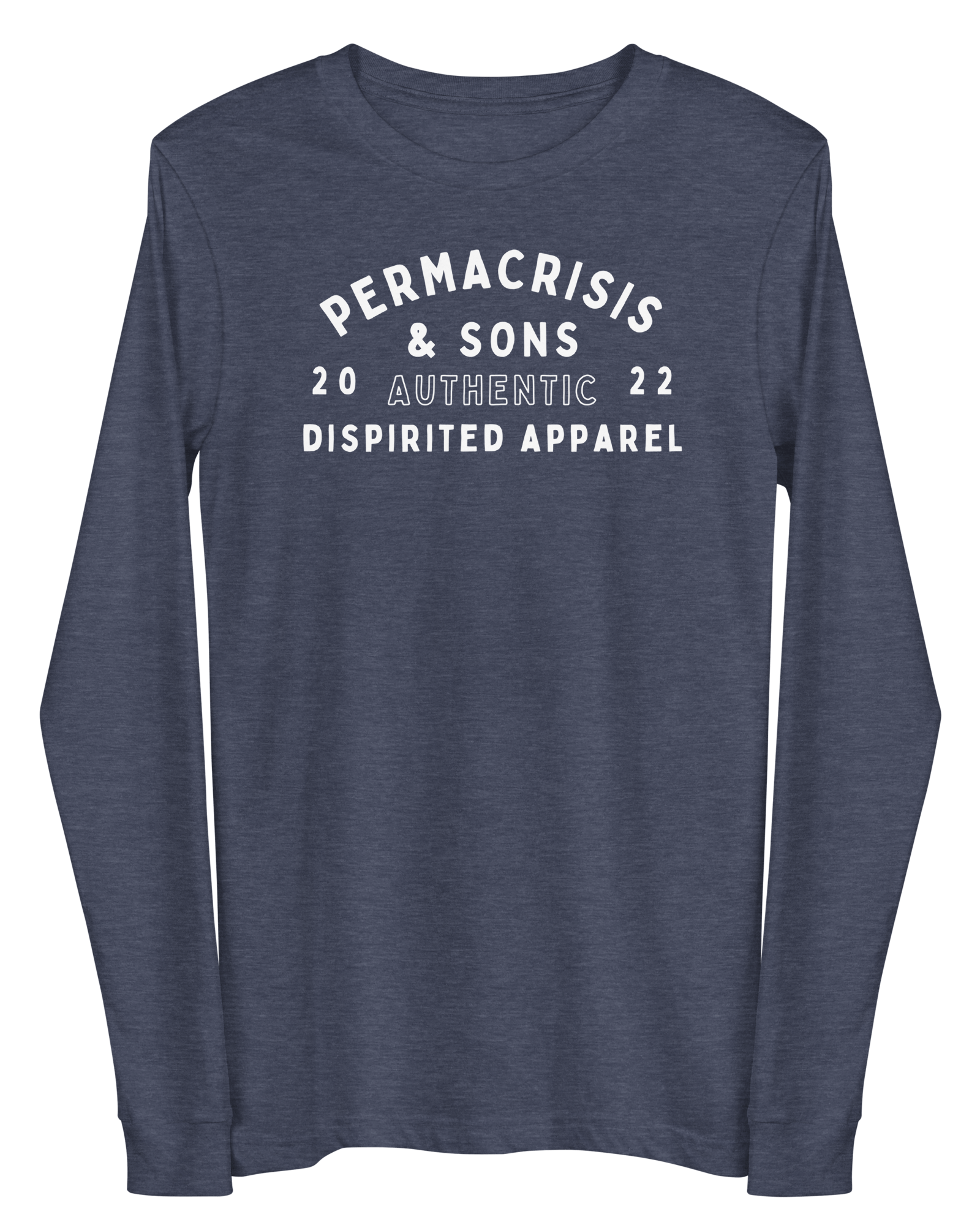 Permacrisis & Sons Long-Sleeve Shirt Heather Navy / XS Jolly & Goode