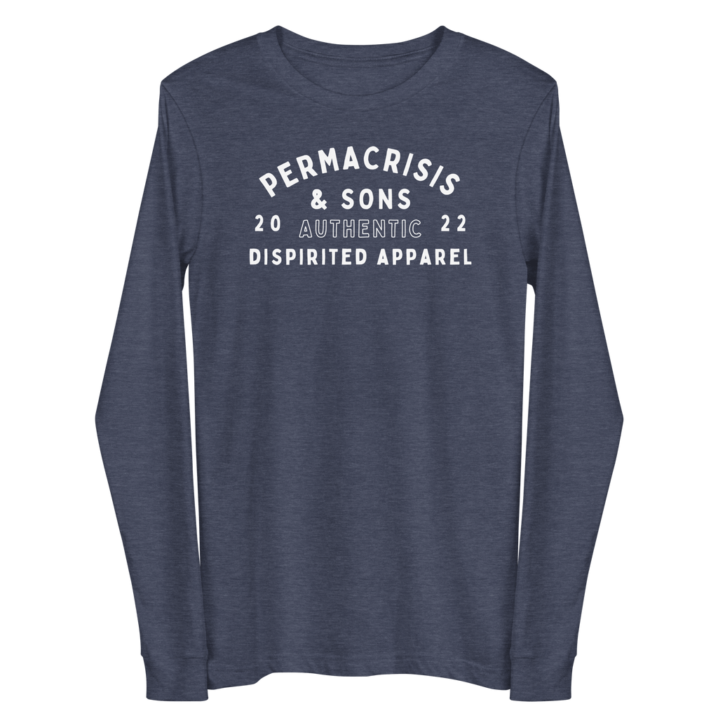 Permacrisis & Sons Long-Sleeve Shirt Heather Navy / XS Jolly & Goode