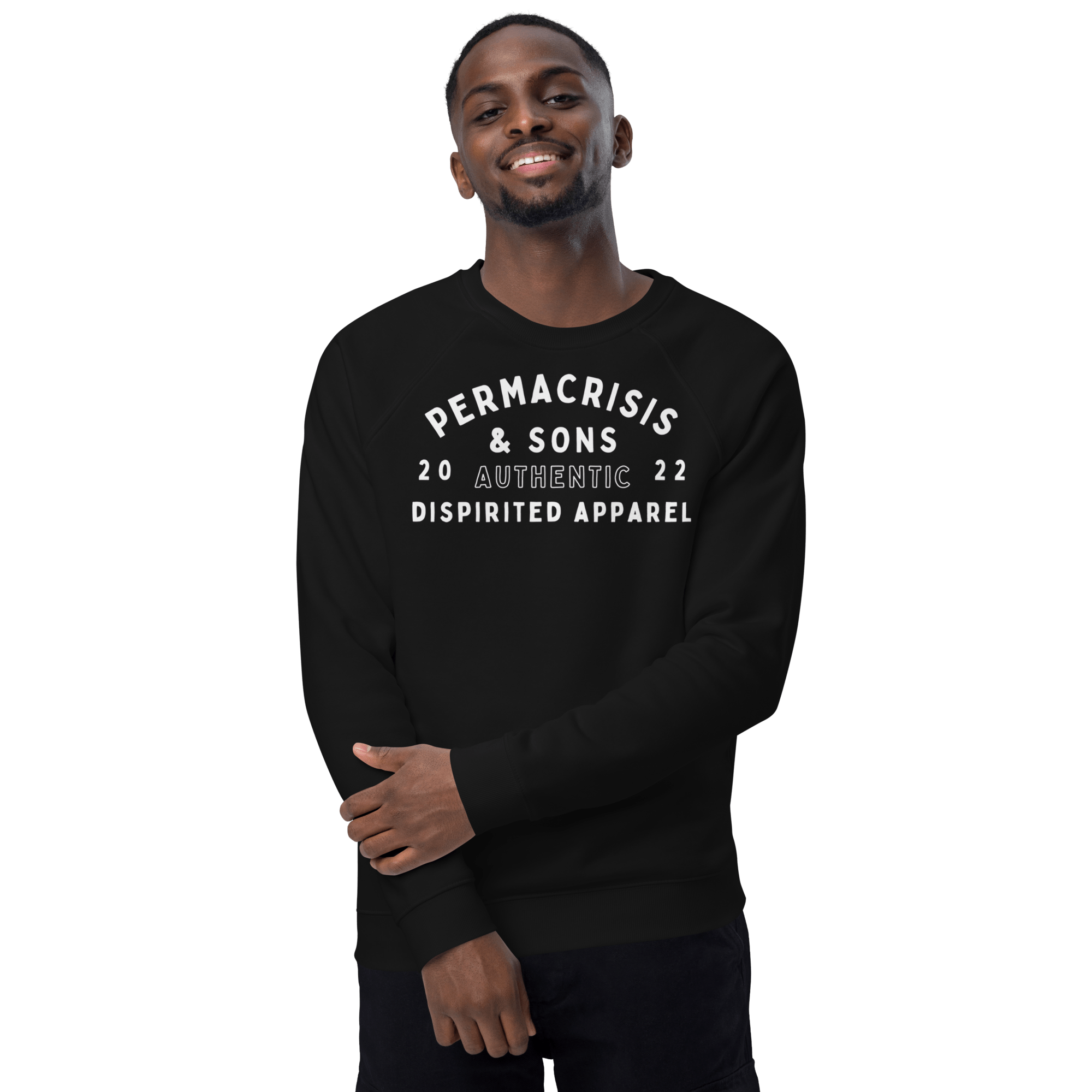 Permacrisis & Sons Organic Raglan Sweatshirt Black / XS Jolly & Goode