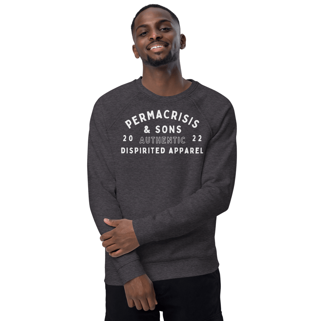 Permacrisis & Sons Organic Raglan Sweatshirt Charcoal Melange / XS Jolly & Goode