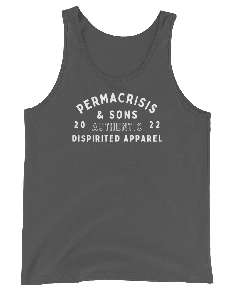 Permacrisis & Sons Vest | Tank Top | Unisex Fit Asphalt / XS Vest Jolly & Goode