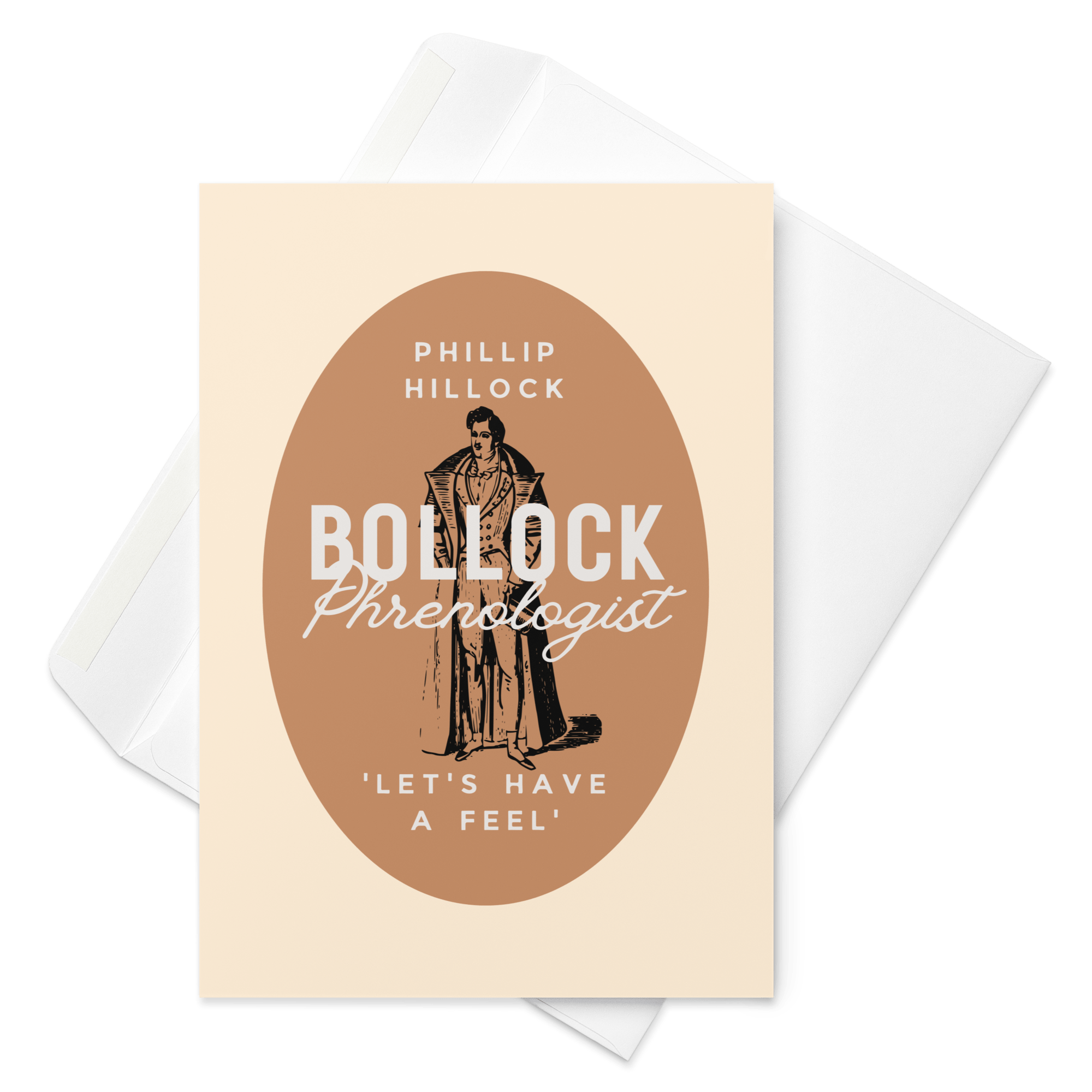 Phillip Hillock Bollock Phrenologist Greeting Card 5.83″×8.27″ Jolly & Goode