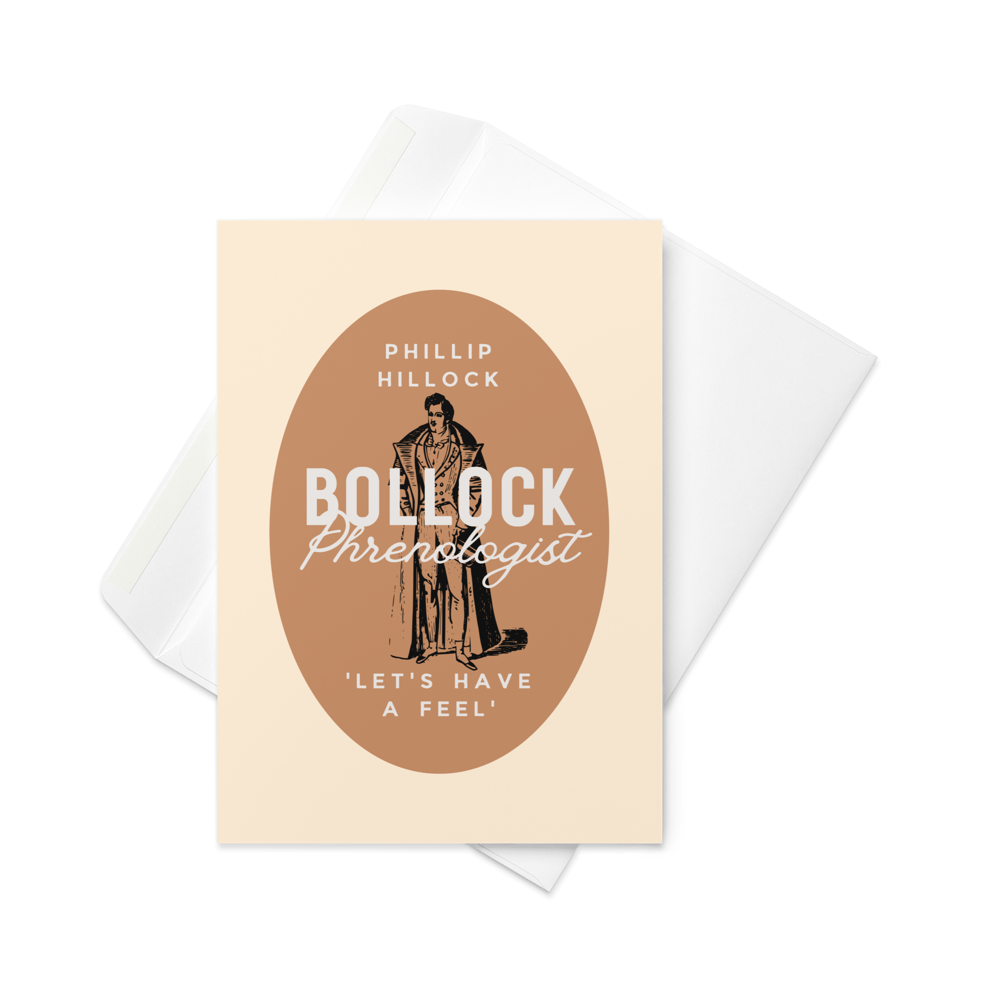Phillip Hillock Bollock Phrenologist Greeting Card 5″×7″ Jolly & Goode