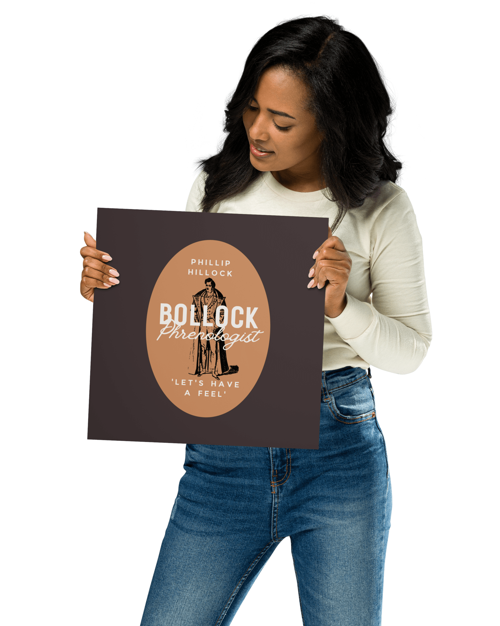 Phillip Hillock Bollock Phrenologist Poster 12″×12″ Jolly & Goode