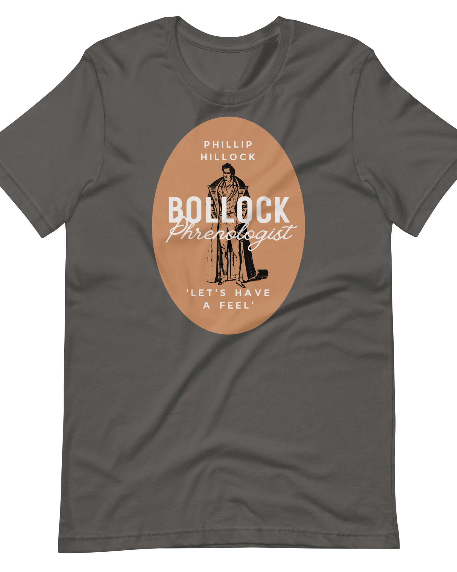 Phillip Hillock Bollock Phrenologist T-shirt Asphalt / S Jolly & Goode