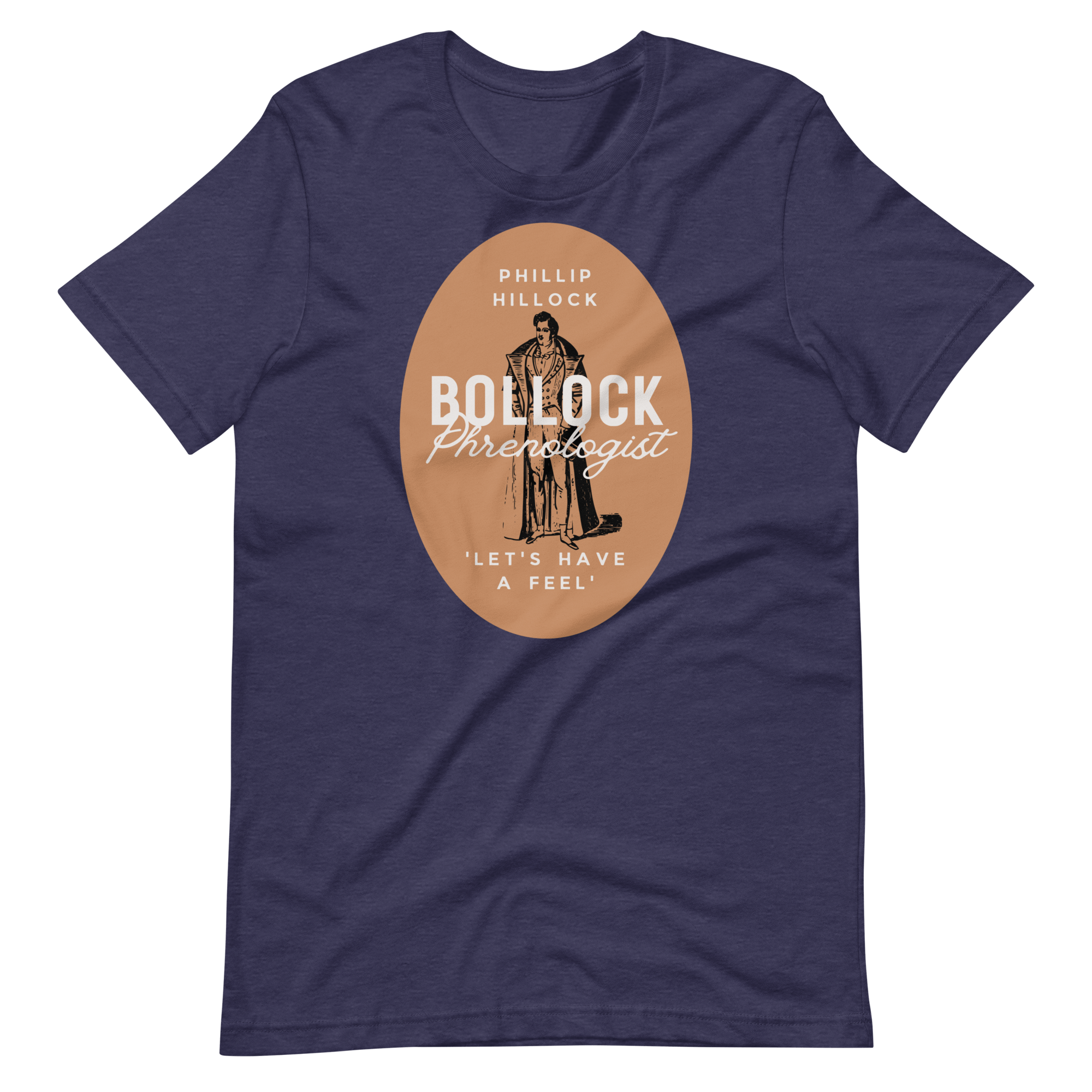 Phillip Hillock Bollock Phrenologist T-shirt Heather Midnight Navy / S Jolly & Goode