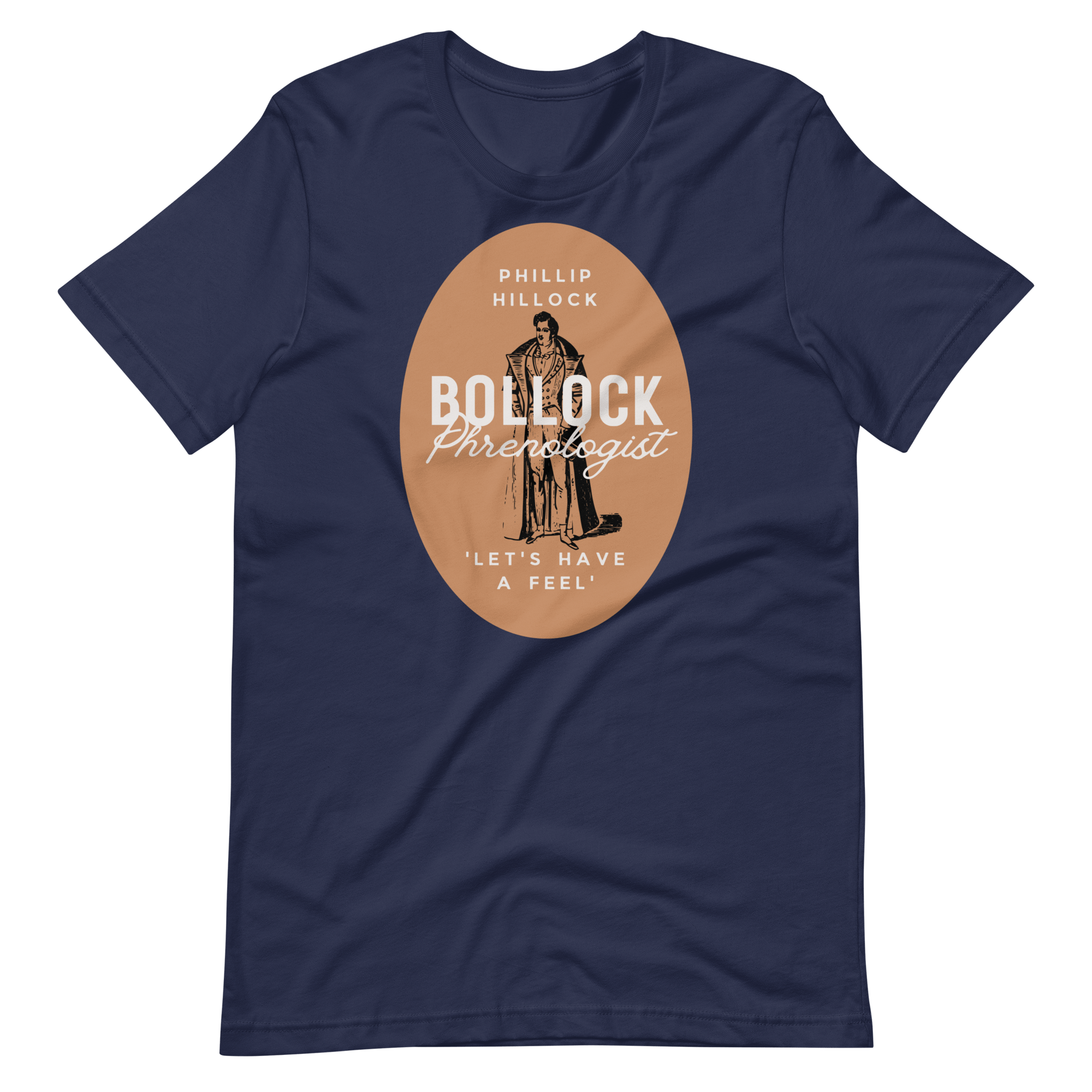 Phillip Hillock Bollock Phrenologist T-shirt Navy / S Jolly & Goode