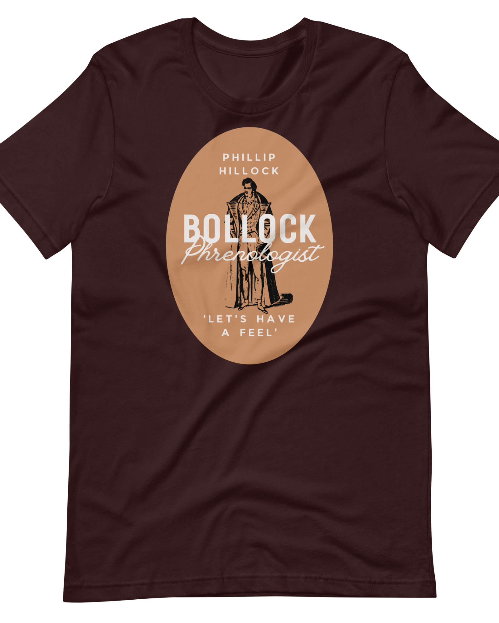 Phillip Hillock Bollock Phrenologist T-shirt Oxblood Black / S Jolly & Goode