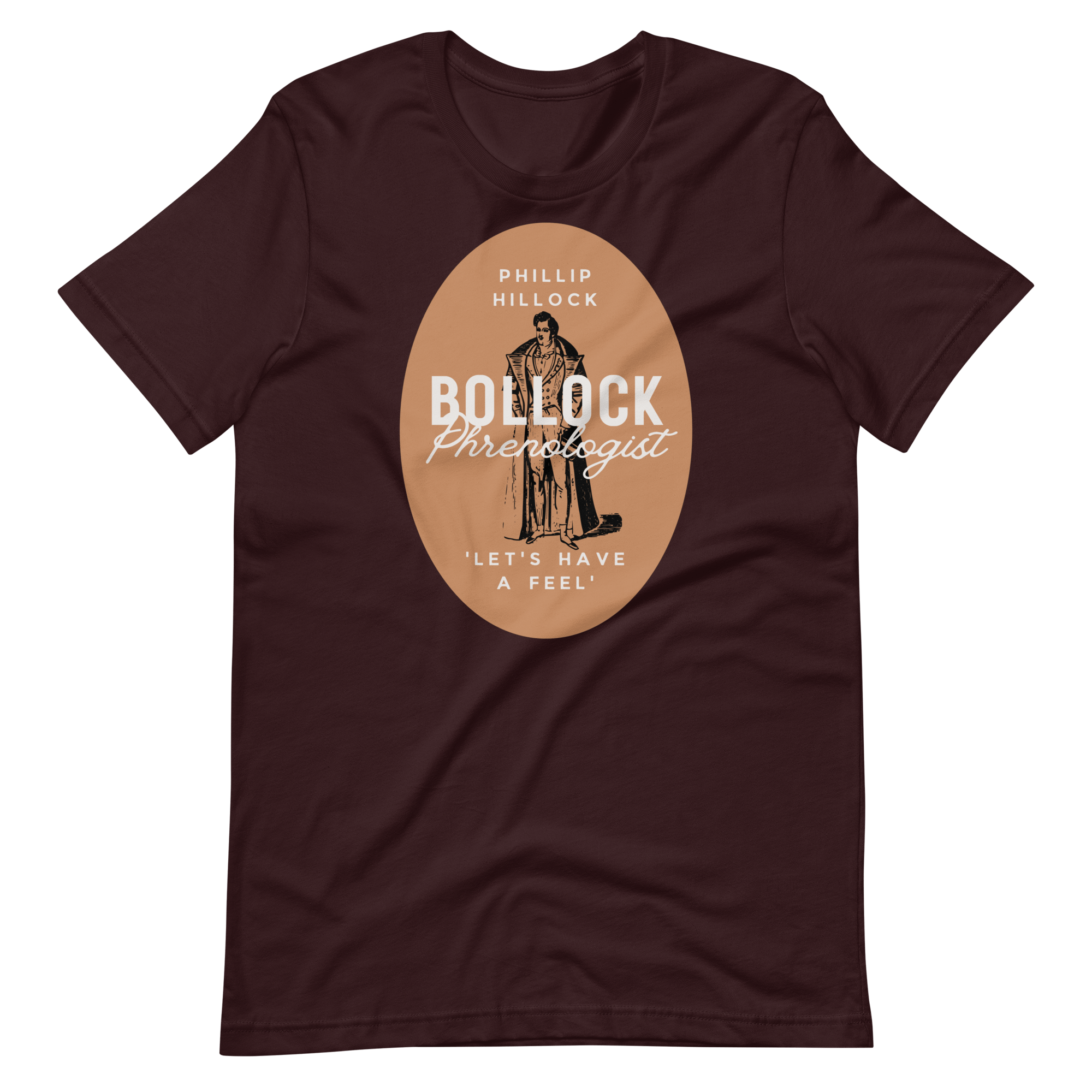 Phillip Hillock Bollock Phrenologist T-shirt Oxblood Black / S Jolly & Goode