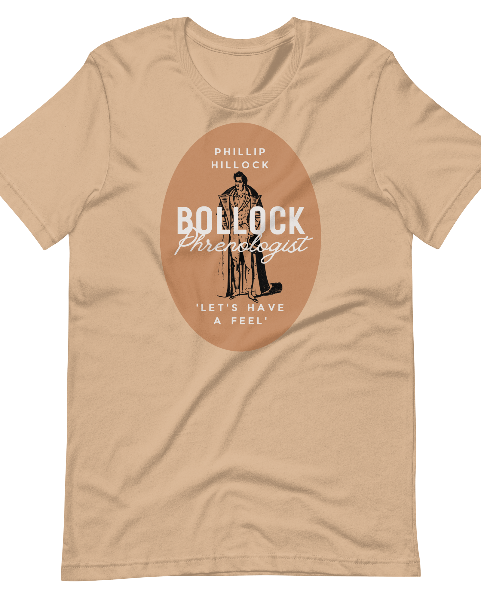 Phillip Hillock Bollock Phrenologist T-shirt Tan / S Jolly & Goode