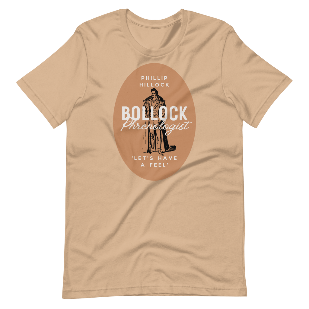 Phillip Hillock Bollock Phrenologist T-shirt Tan / S Jolly & Goode