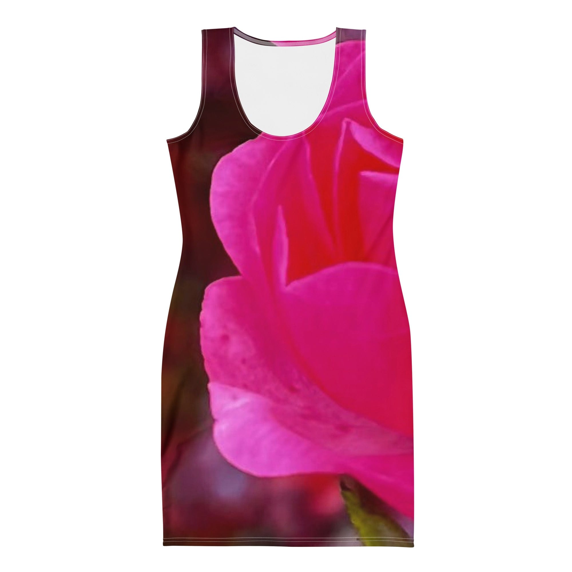 Pink & Red Rose Bodycon Dress | Body Contour Dress.