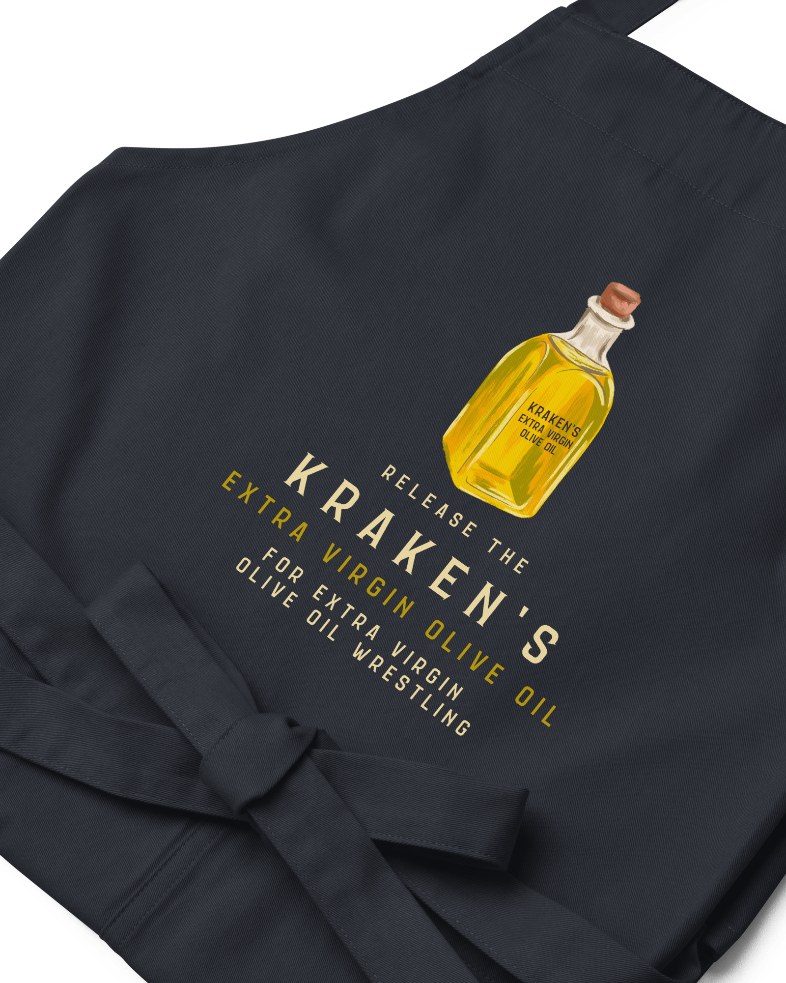 Release the Kraken's Olive Oil Apron | Organic Cotton Aprons Jolly & Goode