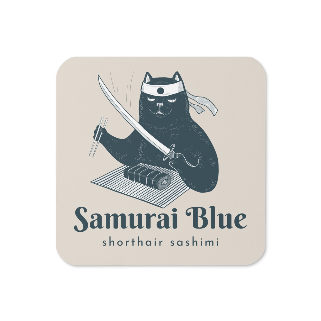 Samurai Blue Shorthair Sashimi Coaster Coaster Jolly & Goode