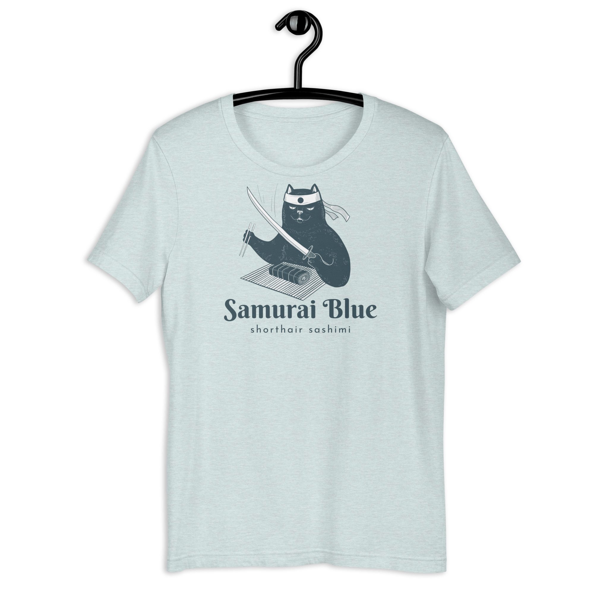 Samurai Blue Shorthair Sashimi T-shirt Heather Prism Ice Blue / S Jolly & Goode