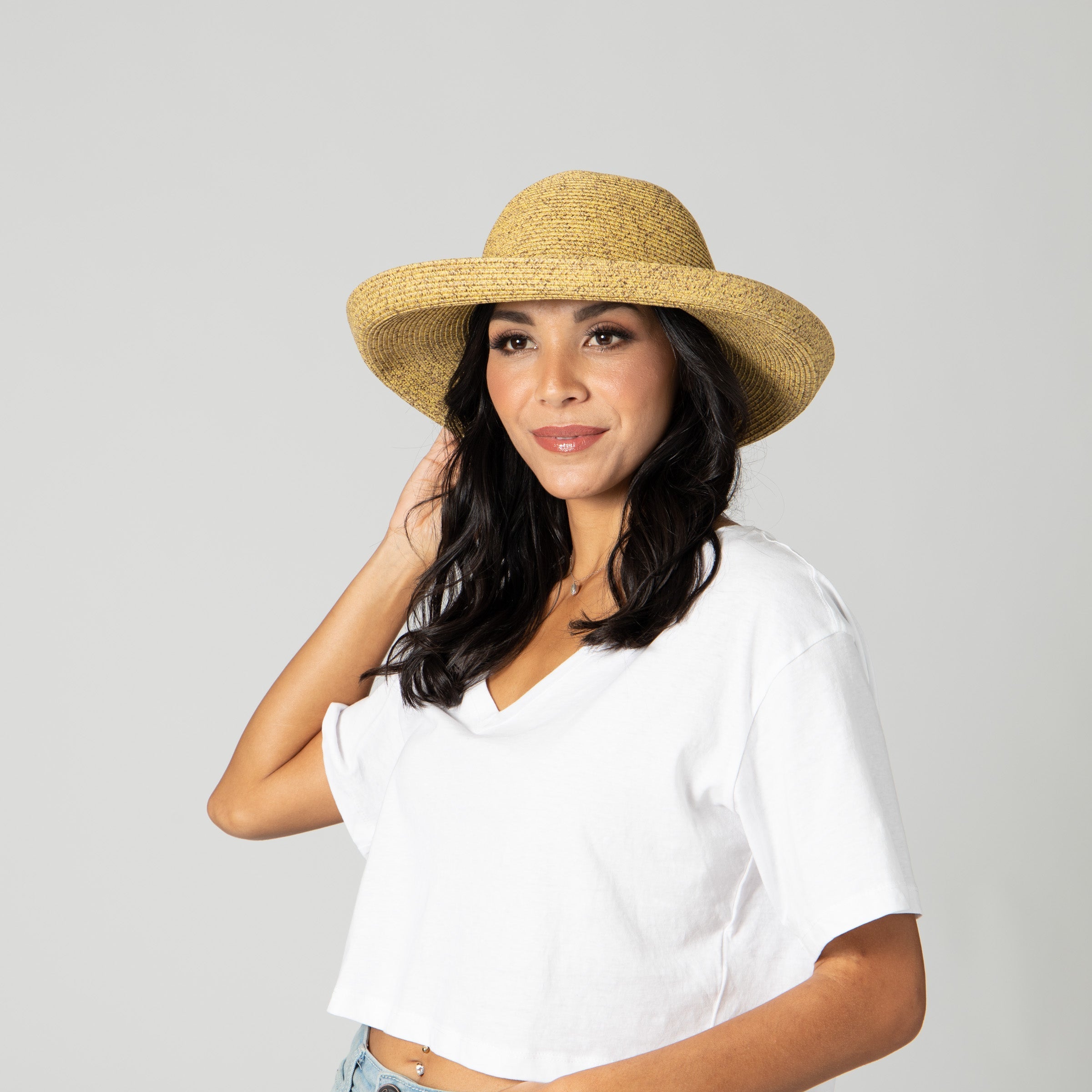 San Diego Hat Company SUN BRIM Coffee / Womens One Size Women's Classic Paperbraided Sun Hat Cheeky British Style