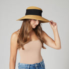 San Diego Hat Company Sun Brim Hats Black Women's Collapsible Crown Sun Hat Cheeky British Style