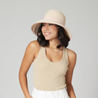 San Diego Hat Company Sun Brim Hats Blush / ONE SIZE Women's Contrasting Edged Sun Brim Hat with Back Bow Cheeky British Style