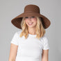San Diego Hat Company Sun Brim Hats Brown Women's 6-way Round Crown Sun Hat Cheeky British Style