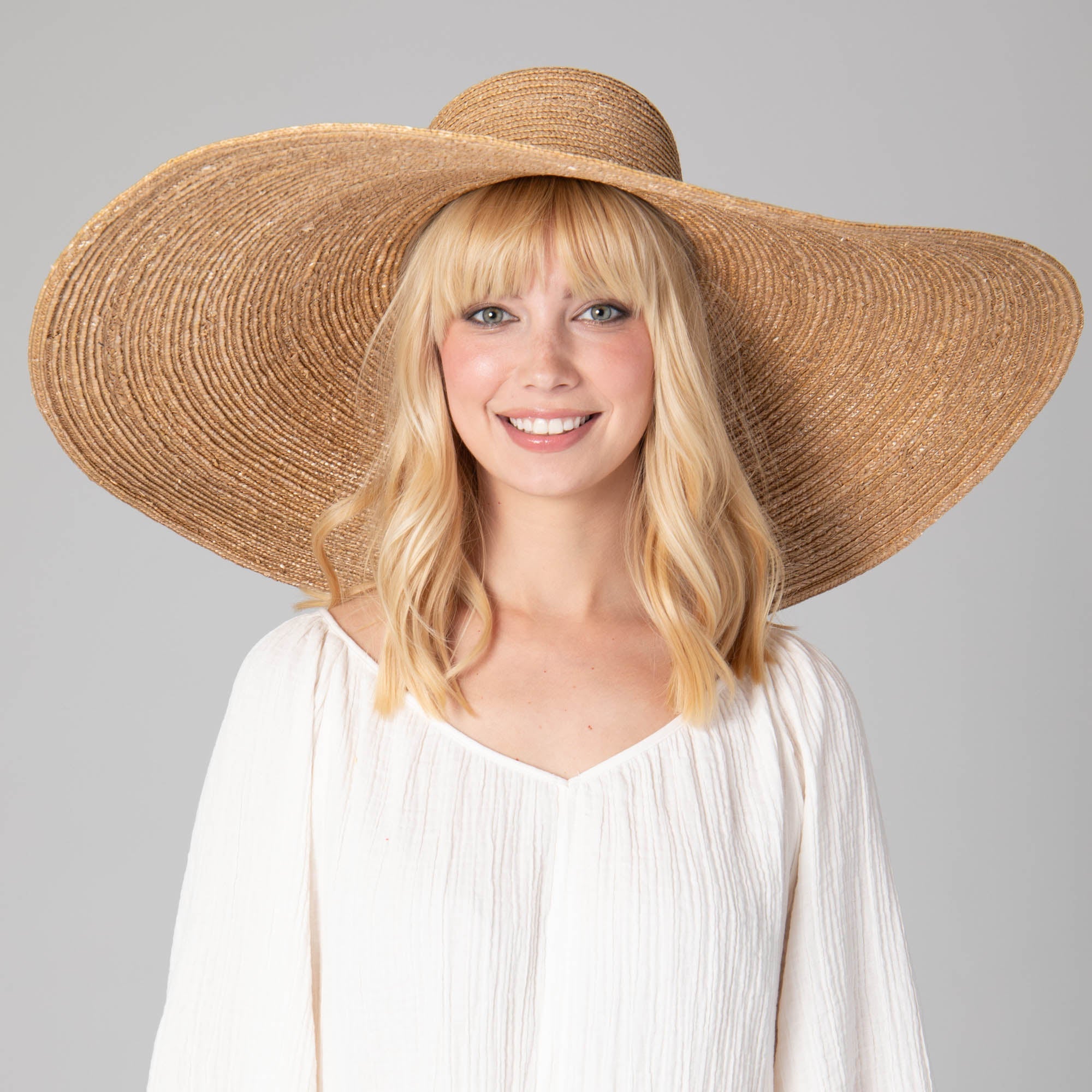 San Diego Hat Company Sun Brim Hats Camel On Holiday - Oversized Wide Brim Sun Hat Cheeky British Style