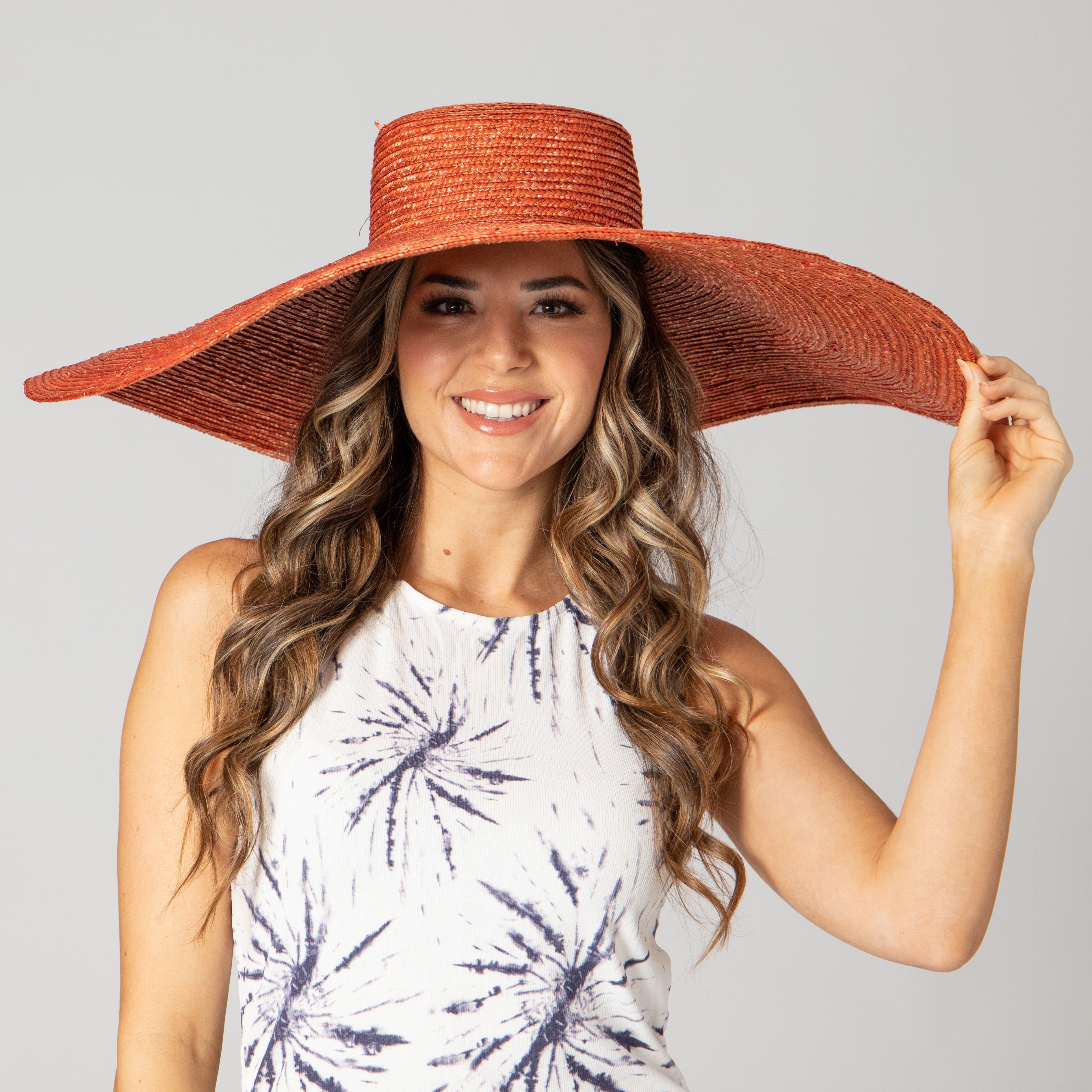 San Diego Hat Company Sun Brim Hats Rust On Holiday - Oversized Wide Brim Sun Hat Cheeky British Style