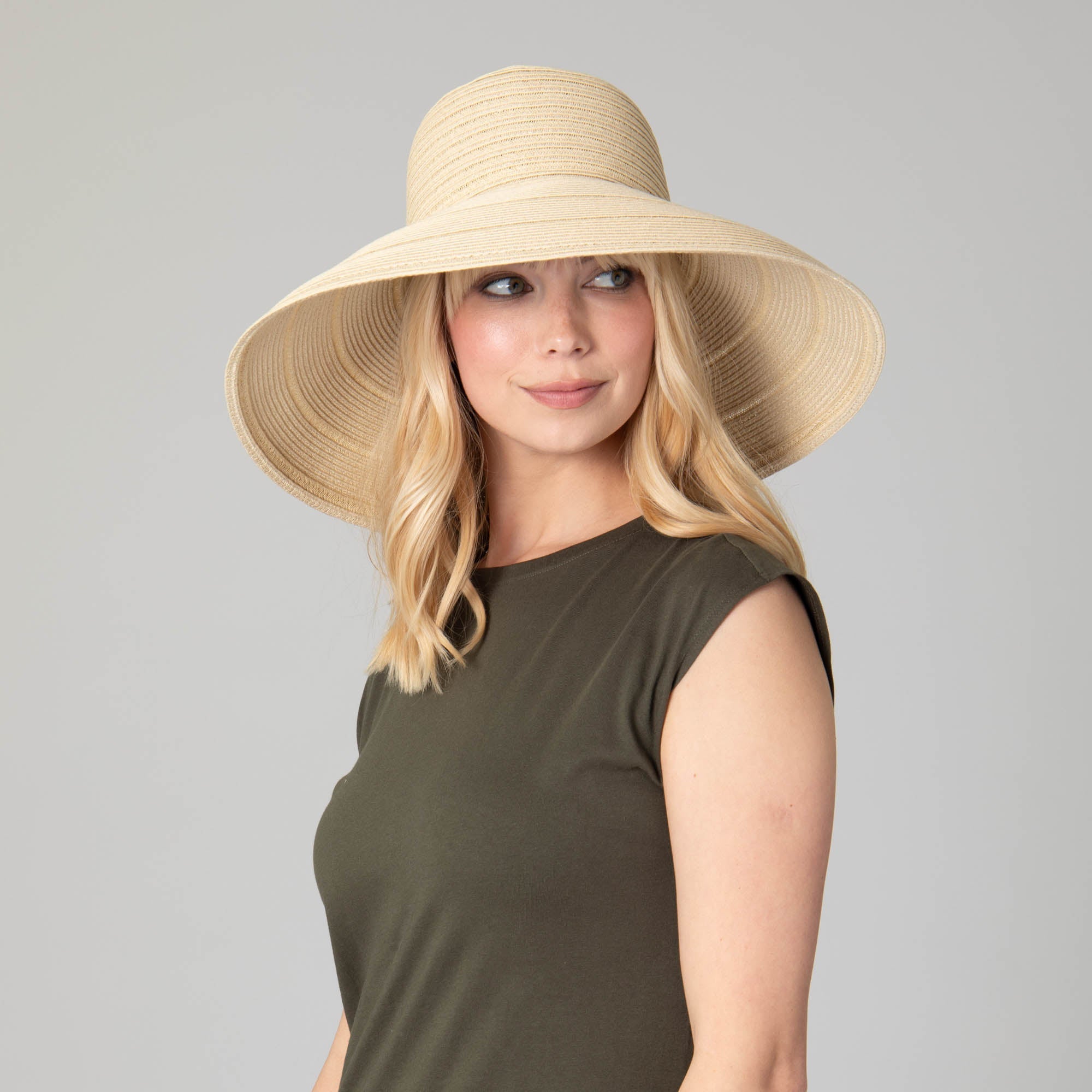 San Diego Hat Company Sun Brim Hats Women's 6-way Round Crown Sun Hat Cheeky British Style