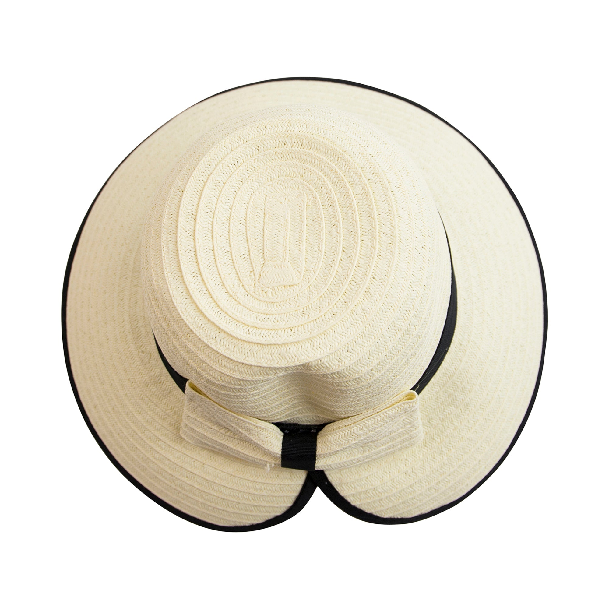 San Diego Hat Company Sun Brim Hats Women's Contrasting Edged Sun Brim Hat with Back Bow Cheeky British Style