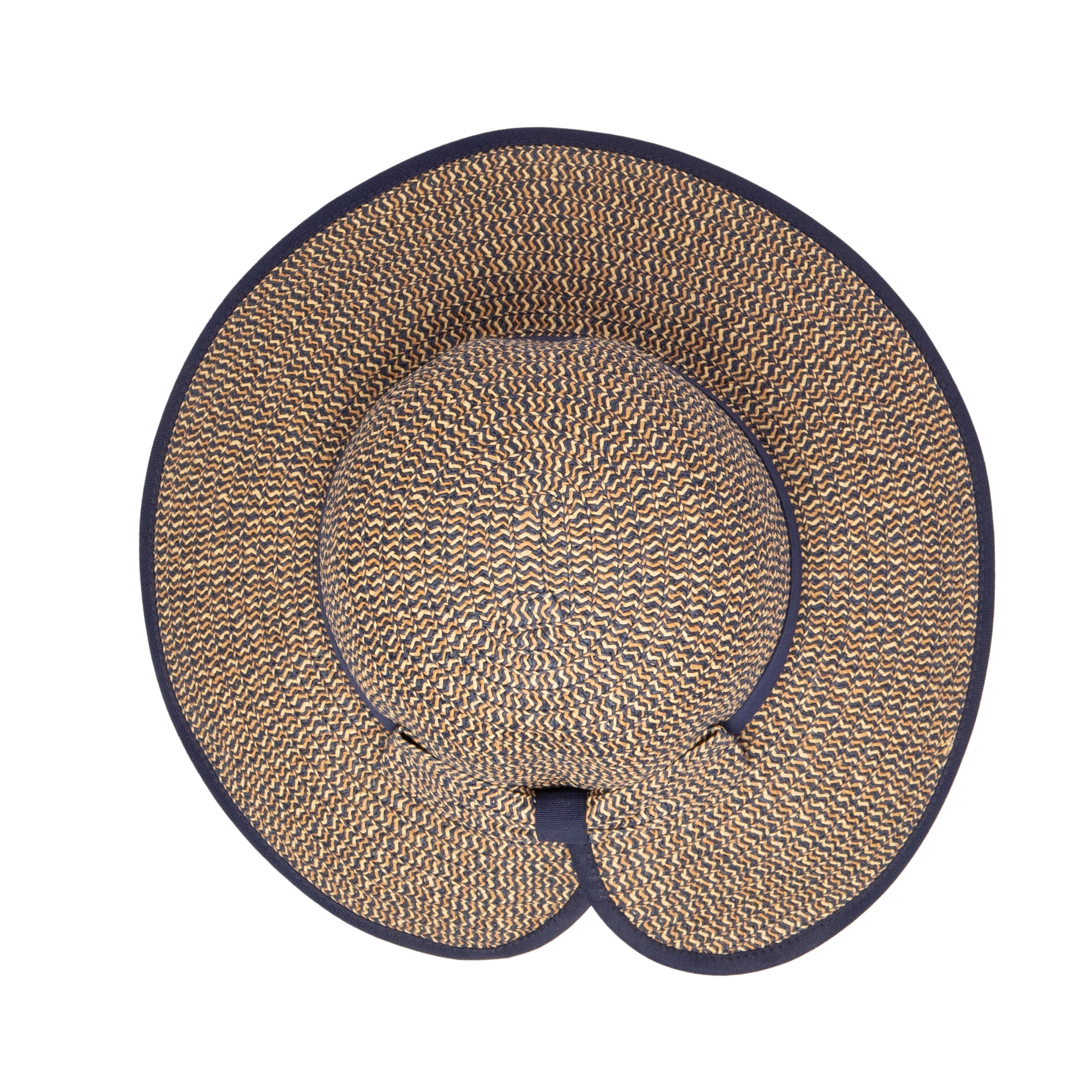 San Diego Hat Company Sun Brim Hats Women's Contrasting Edged Sun Brim Hat with Back Bow Cheeky British Style