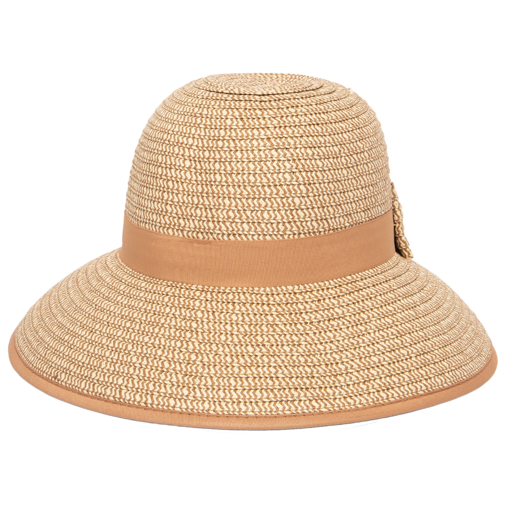 San Diego Hat Company Sun Brim Hats Women's Contrasting Edged Sun Brim Hat with Back Bow Cheeky British Style