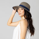 San Diego Hat Company Sun Brim Hats Women's Contrasting Edged Sun Brim Hat with Back Bow Cheeky British Style