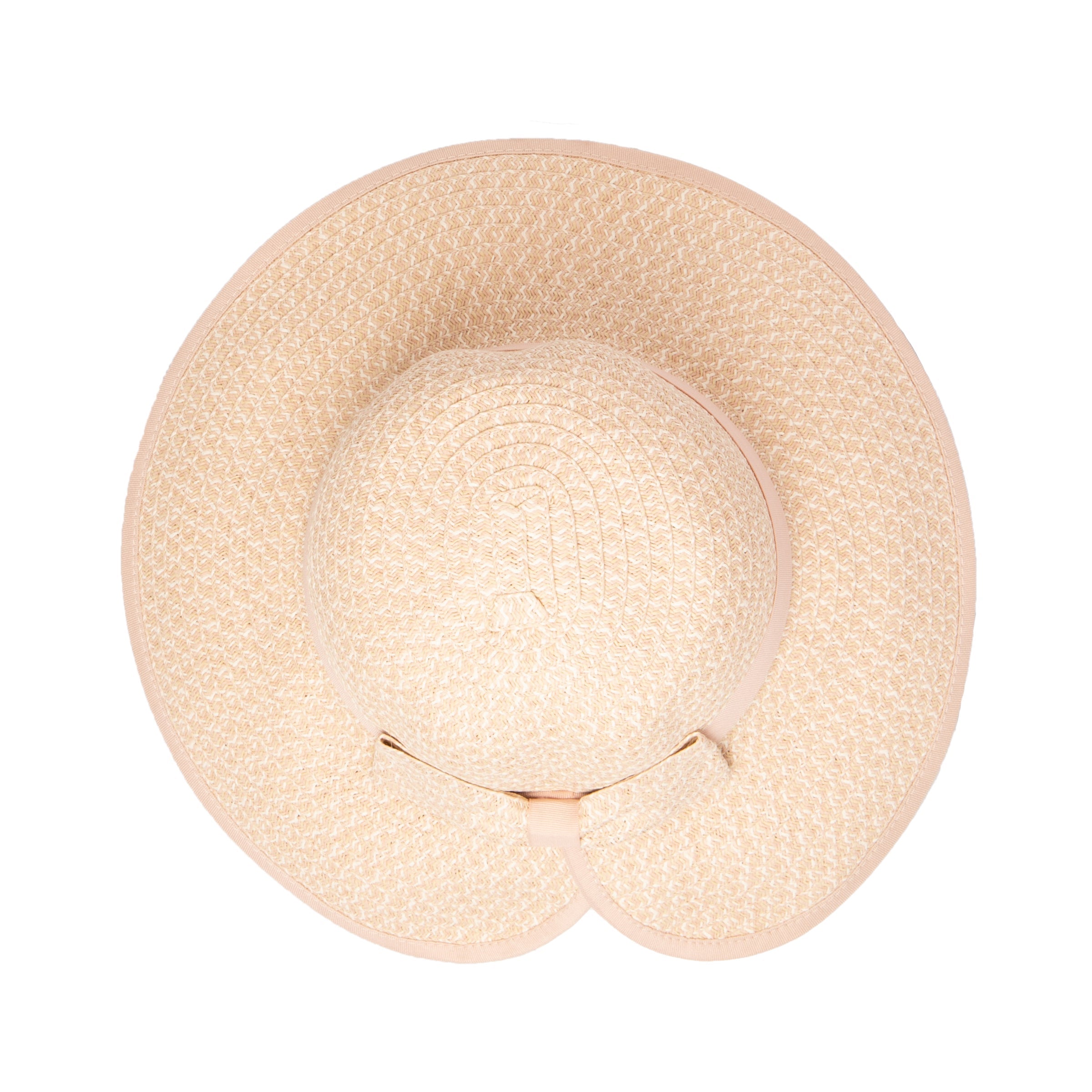 San Diego Hat Company Sun Brim Hats Women's Contrasting Edged Sun Brim Hat with Back Bow Cheeky British Style