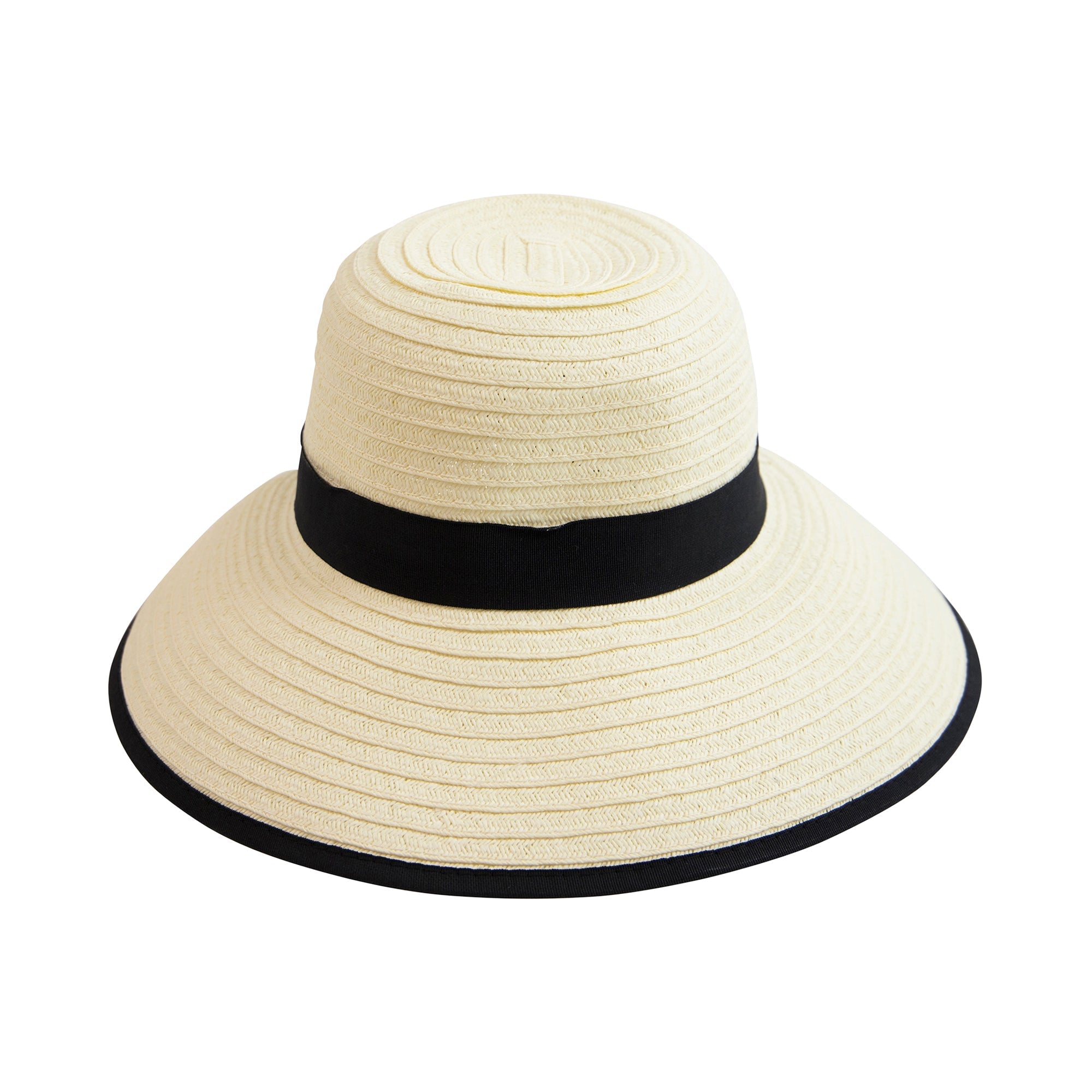 San Diego Hat Company Sun Brim Hats Women's Contrasting Edged Sun Brim Hat with Back Bow Cheeky British Style