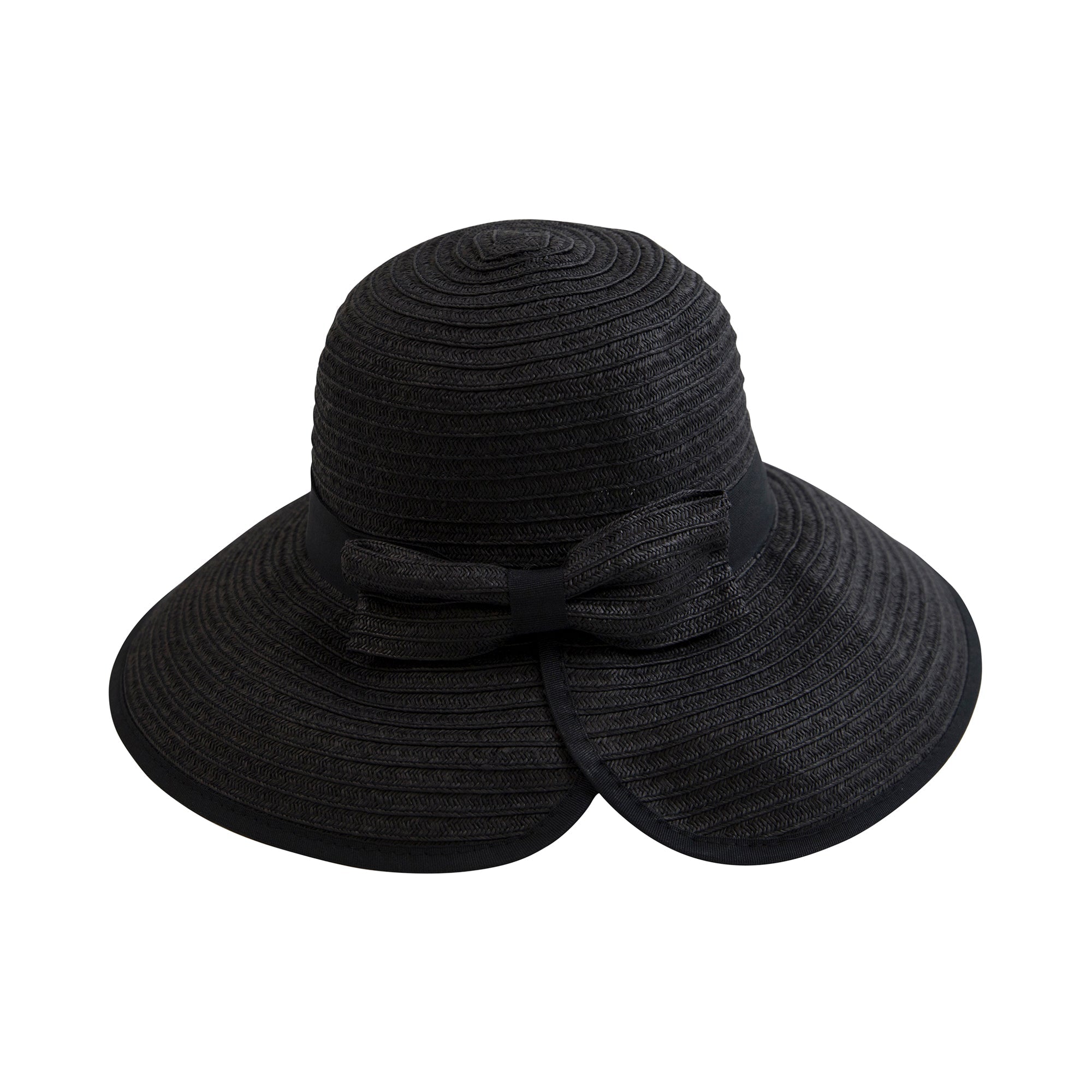 San Diego Hat Company Sun Brim Hats Women's Contrasting Edged Sun Brim Hat with Back Bow Cheeky British Style