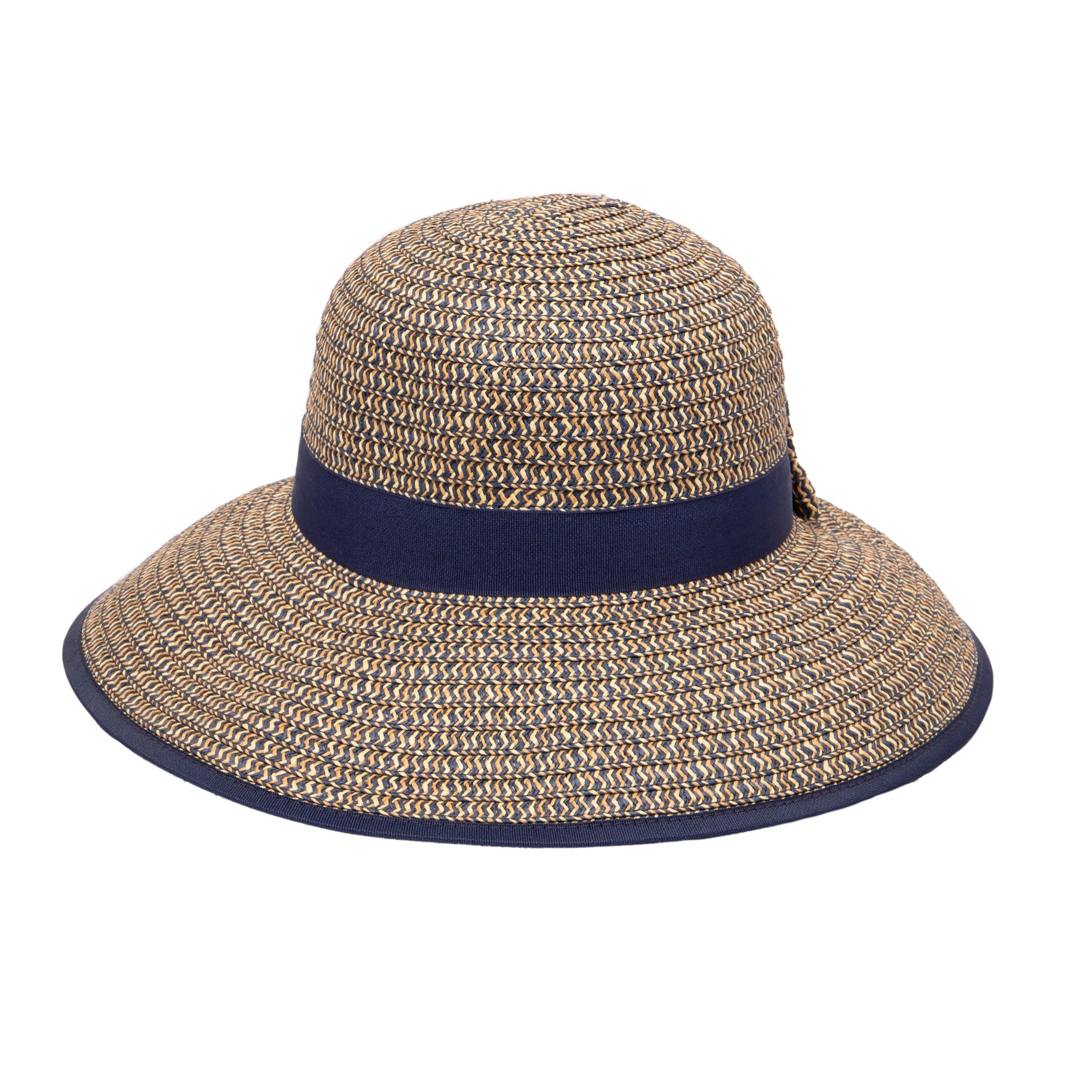 San Diego Hat Company Sun Brim Hats Women's Contrasting Edged Sun Brim Hat with Back Bow Cheeky British Style