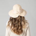 San Diego Hat Company Sun Brim Hats Women's Contrasting Edged Sun Brim Hat with Back Bow Cheeky British Style