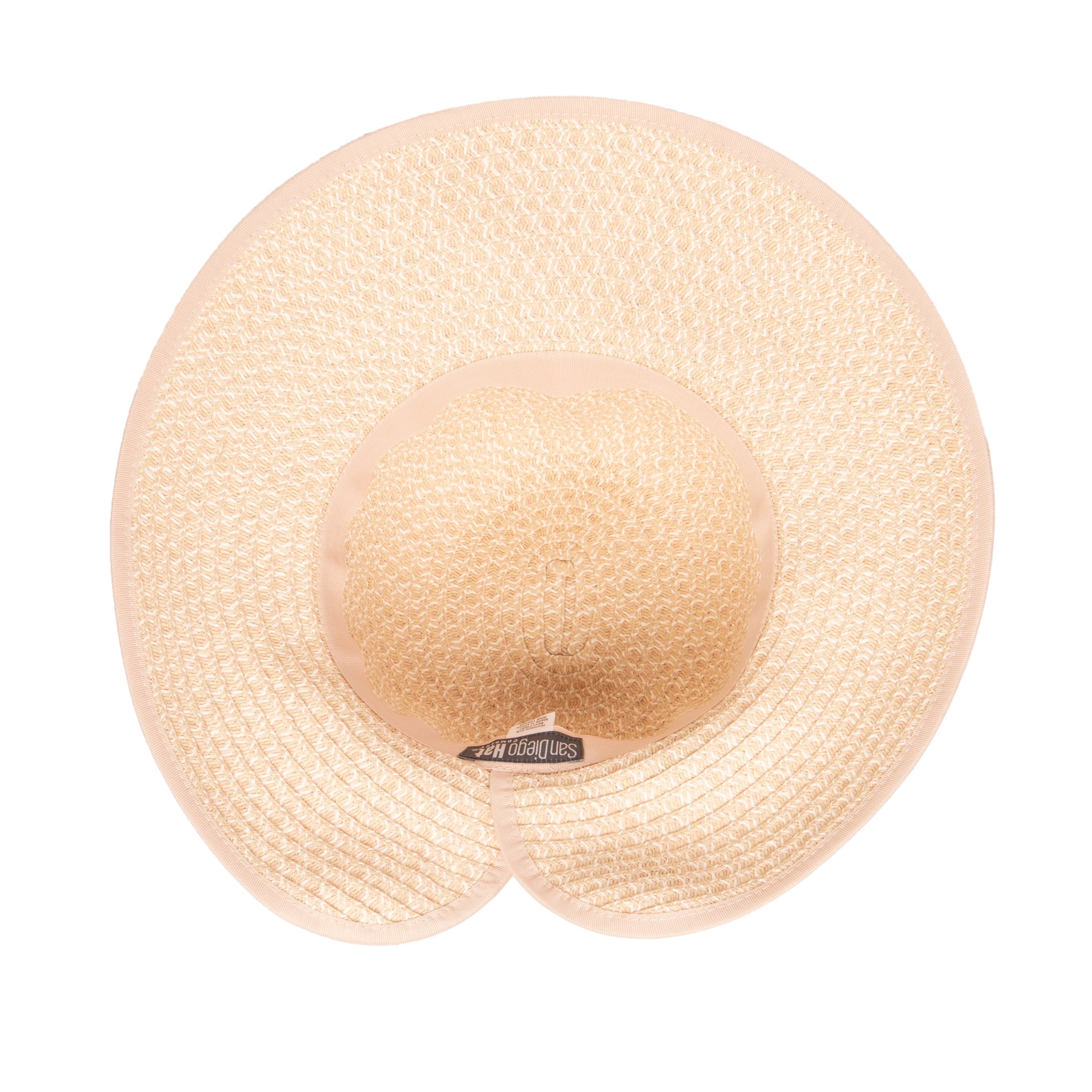 San Diego Hat Company Sun Brim Hats Women's Contrasting Edged Sun Brim Hat with Back Bow Cheeky British Style