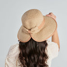 San Diego Hat Company Sun Brim Hats Women's Contrasting Edged Sun Brim Hat with Back Bow Cheeky British Style