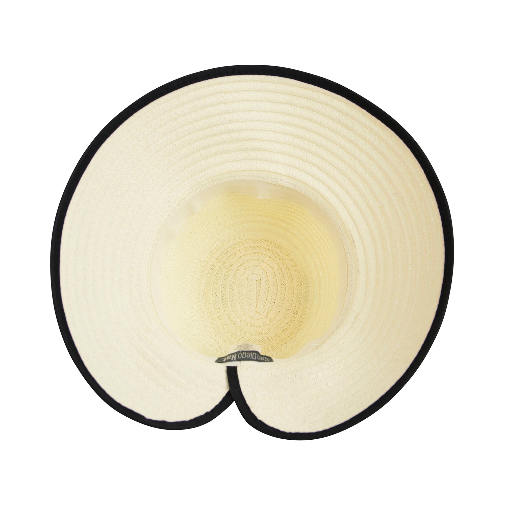 San Diego Hat Company Sun Brim Hats Women's Contrasting Edged Sun Brim Hat with Back Bow Cheeky British Style