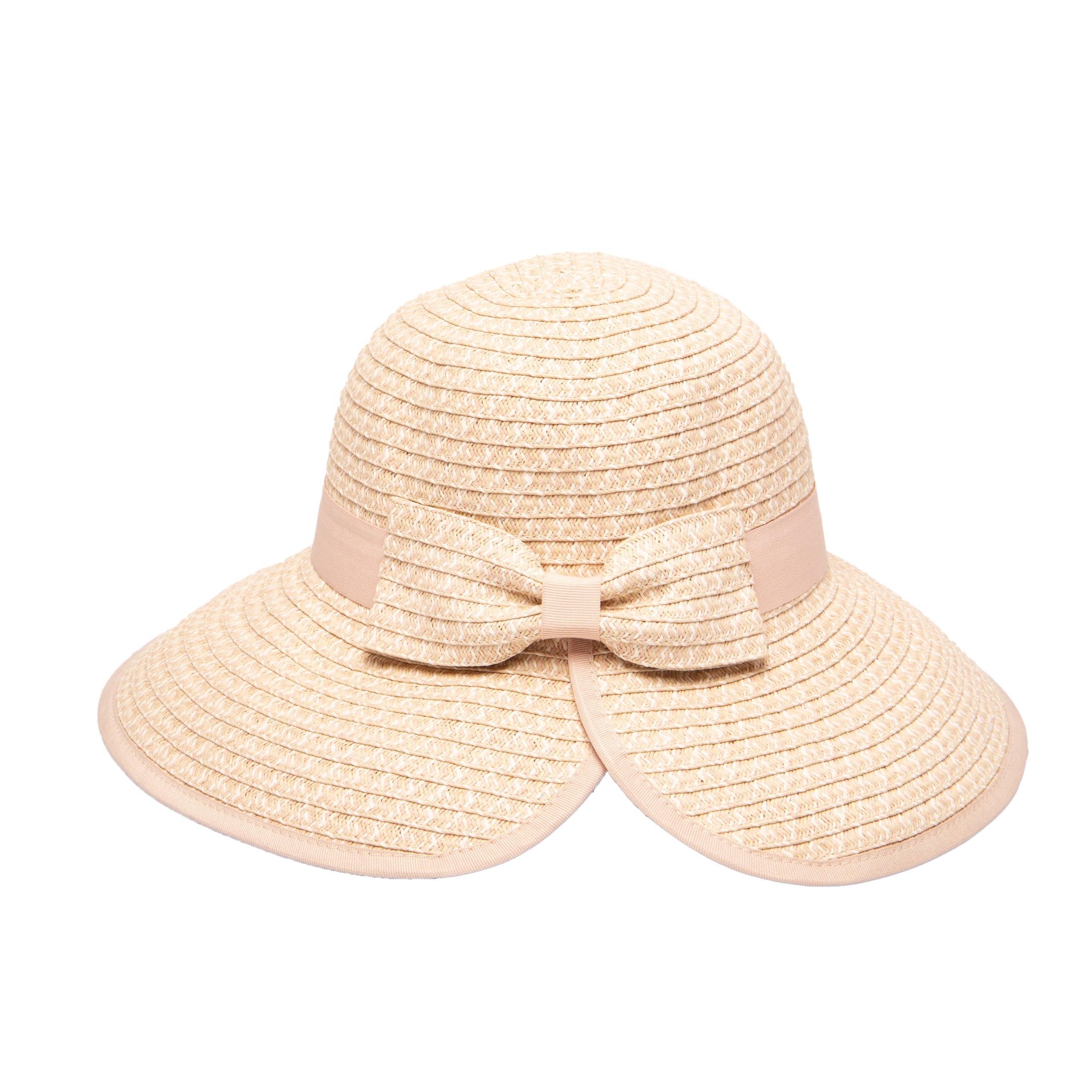San Diego Hat Company Sun Brim Hats Women's Contrasting Edged Sun Brim Hat with Back Bow Cheeky British Style