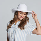 San Diego Hat Company SUN BRIM White / Womens One Size Women's Classic Paperbraided Sun Hat Cheeky British Style