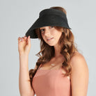 San Diego Hat Company Visor Black Women's Ultrabraid Large Bill Visor Cheeky British Style