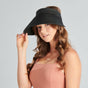 San Diego Hat Company Visor Black Women's Ultrabraid Large Bill Visor Cheeky British Style