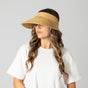 San Diego Hat Company Visor Natural Women's Ultrabraid Large Bill Visor Cheeky British Style
