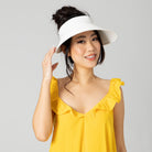 San Diego Hat Company Visor White Women's Ultrabraid Large Bill Visor Cheeky British Style