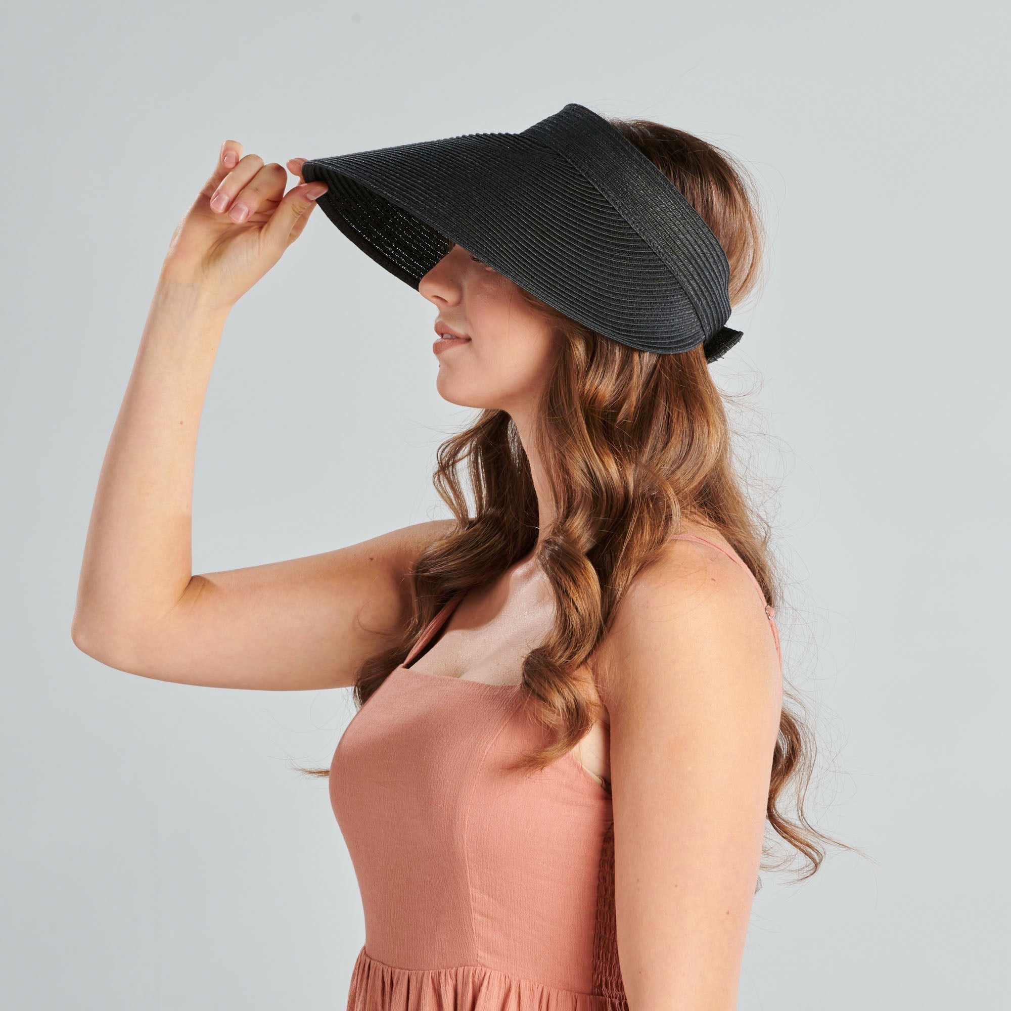 San Diego Hat Company Visor Women's Ultrabraid Large Bill Visor Cheeky British Style