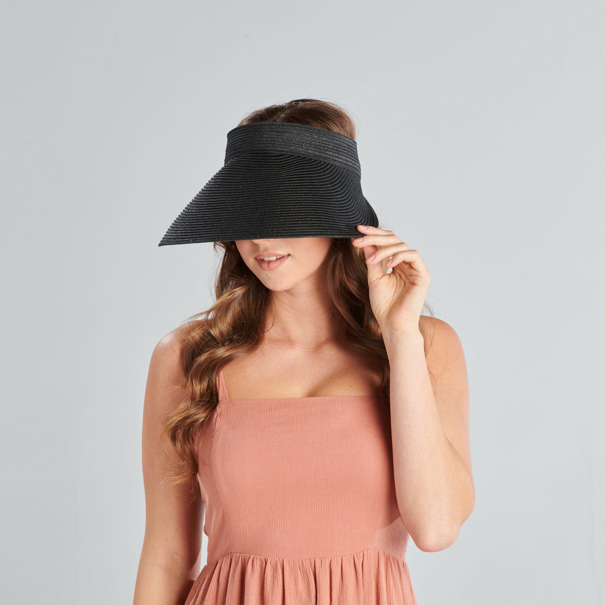 San Diego Hat Company Visor Women's Ultrabraid Large Bill Visor Cheeky British Style