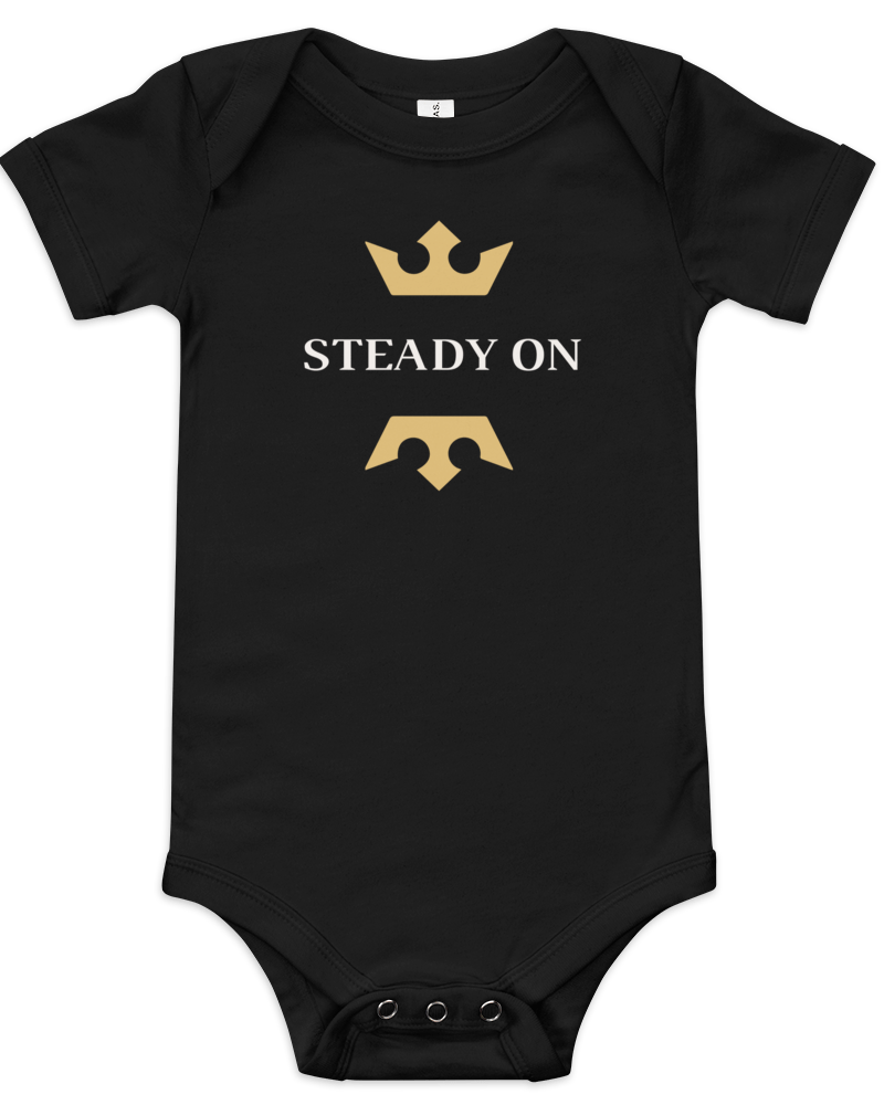 Steady On Onesie Black / 3-6m Baby One-Pieces Jolly & Goode